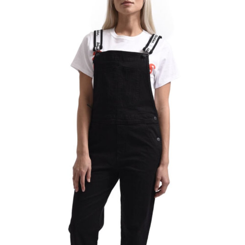 Dickies Girl Juniors' Bib Overalls, Black, size M (with tags)